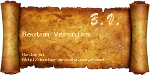 Beutum Veronika névjegykártya